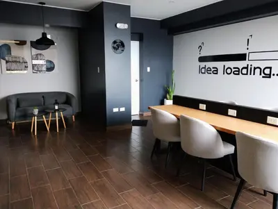 a dining room with a table and chairs at Confortable habitación baño privado desayuno opcional in Lima