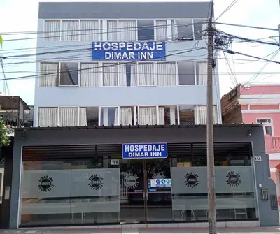 a building with a sign that reads hospeeper dinner inn at Hospedaje Dimar Inn in Lima