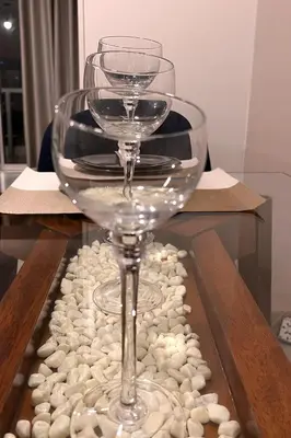 a wine glass sitting on top of a table at Loft céntrico San borja - San Isidro in Lima