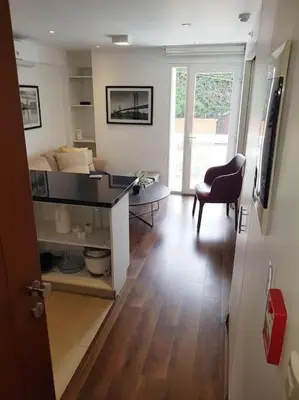 a living room with a desk and a chair at Barranco Perfect Location - Apartament in Lima