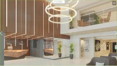 a rendering of a living room with a chandelier at Apartament Social Tree 907 in Lima
