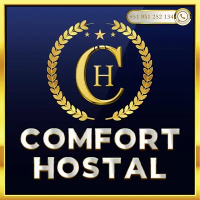 a logo for a hospital with a laurel wreath at Hospedaje Comfort Lima in Lima