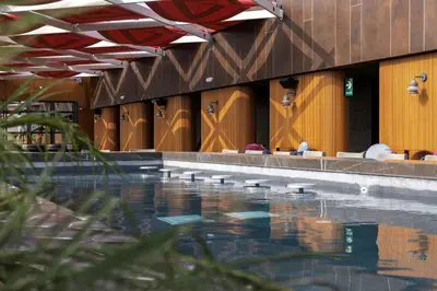 a swimming pool in a building with a swimming poolasteryasteryasteryasteryasteryastery at Doubletree By Hilton Lima San Isidro in Lima