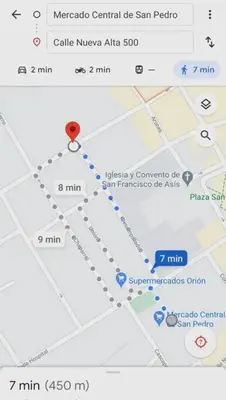 a screenshot of a cell phone with a map at Nico Homes in Cusco