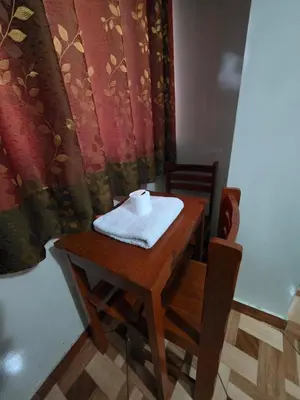 a small wooden table with a roll of toilet paper on it at Hospedaje Escorpio in Lima
