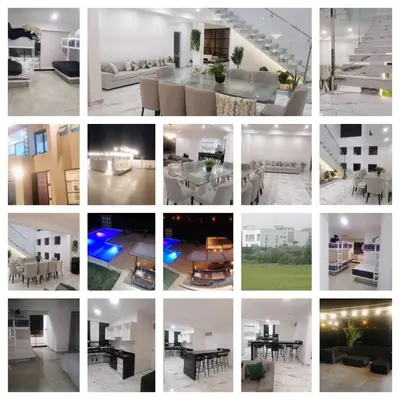 a collage of photos of a house at Alquilo Casa playa in San Antonio