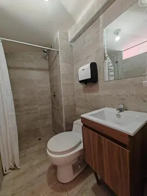 a bathroom with a toilet and a sink at Centro Cusco Inti Saphy in Cusco
