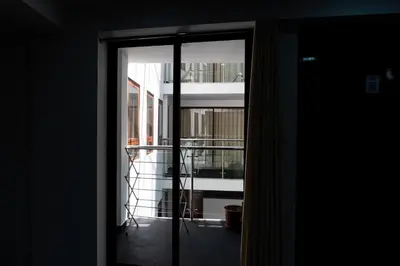 an open door with a view of a balcony at Lama Vista Living 201 in Cusco