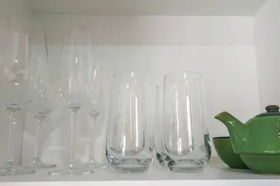 a group of wine glasses sitting on a table at Apartamento completo en Barranco in Lima