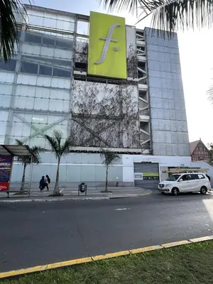 a white car parked in front of a building at Wonderful apartment Miraflores Kennedy 603A in Lima