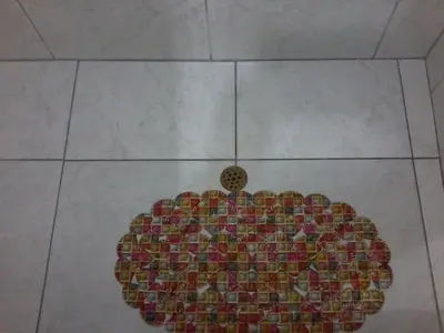 a mosaic of a cloud on the floor of a bathroom at Royal Sweet Dreams Airport B&B in Lima