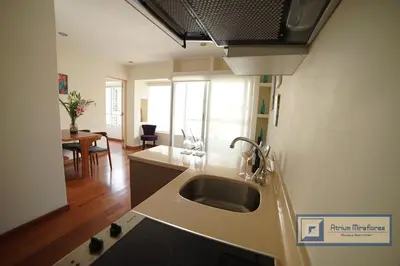 a kitchen with a sink and a counter top at Atrium Miraflores Hotel in Lima