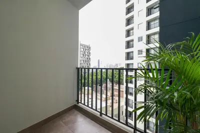 a balcony with a view of a building at Studio 4 by Wynwood House in Lima