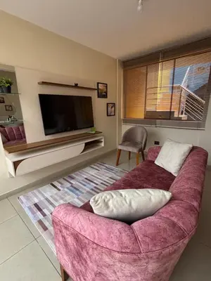 a living room with a couch and a flat screen tv at Light department in Lima