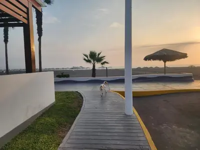 a person riding a skateboard down a ramp at Casa de Playa Familiar in Puerto Viejo