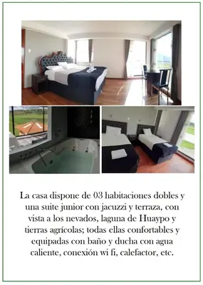 a collage of three pictures of a room with a bed at Casa isaaleya in Cusco