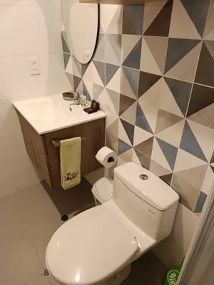 a bathroom with a toilet and a sink at LA POSADA DE GUILLE - JAVIER PRADO Este 1501 in Lima