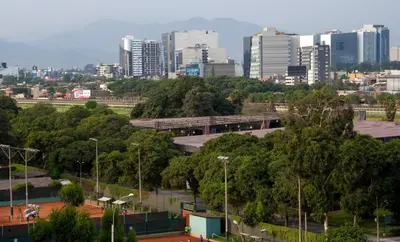 a view of a city with tall buildings and trees at El Derby 511 Apart 2 Dorm con Aire Acondicionado in Lima