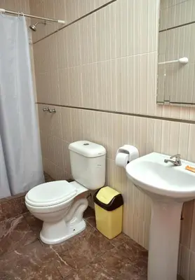 a bathroom with a toilet and a sink at hostal kiara in Huairona