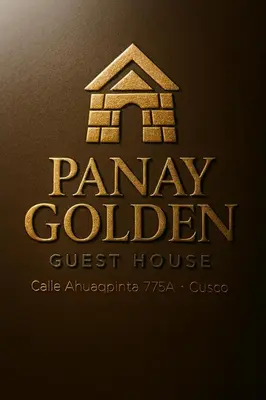 a logo for a driveway golden guest house at Panay Golden in Cusco