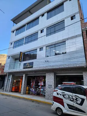 a fire truck parked in front of a building at Sol de América in La Unión