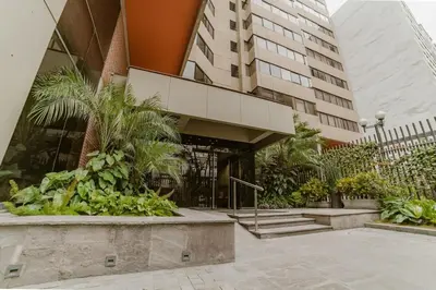 a building with a garden in front of it at GRM1601 Modern 1 BDR with skyline views from Miraflores in Lima