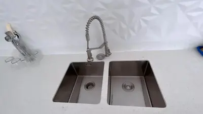 a kitchen sink with a faucet above it at CA4 - Casa con Jacuzzi privado - Playa Pulpos in Punta Hermosa