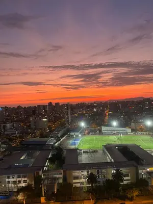 a view of a soccer field at night at Loft Ale Piso 22 in Lima