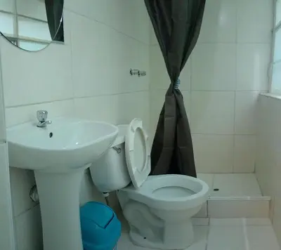 a bathroom with a white toilet and a sink at INKA's WALK in Cusco