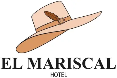 a logo for a hotel with a hat with a feather at Hostal El Mariscal in Urubamba