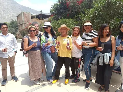 a group of people posing for a picture at Casa de Campo en Santa Eulalia in Santa Eulalia