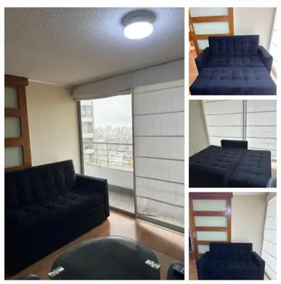 a room with a couch and a room with a window at Edificio City in Lima