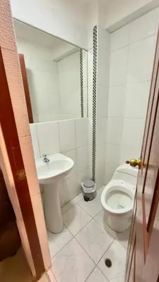 a bathroom with a toilet and a sink at Departamento completo en el primer piso in Ayacucho