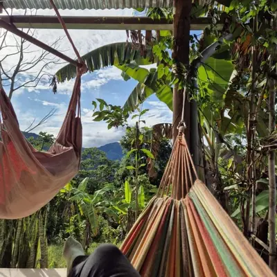 a hammock with a view of the jungle at Chunchu Wasi All included