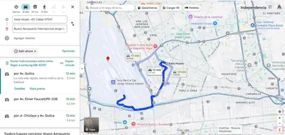 a screenshot of a map with a google maps at HABITACIÓN PRIVADA En Casa a 13 minutos Acceso A Baño, Cocina Y Comedor Compartido in Lima