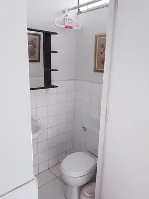 a bathroom with a toilet and a sink at Miraflores, Lima, mini apartamento 2 ambientes in Lima