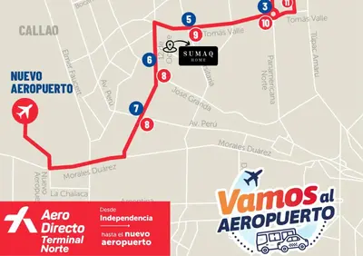 a map of venos air porto at WIFI Rápido A 20 min del Aeropuerto de Lima in Lima