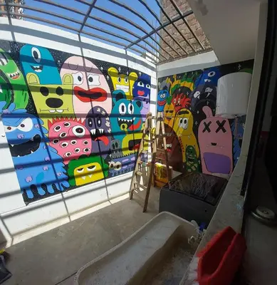 a room with a painting on the wall at In house ica in Ica