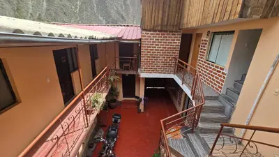 an overhead view of a balcony of a building at Refugio Sagrado Boutique in Ollantaytambo
