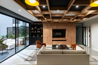 a living room with a couch and a table at Artline Terrace Residence in Lima