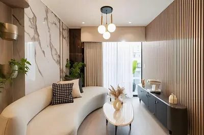 a living room with a couch and a table at Torre Black in Lima