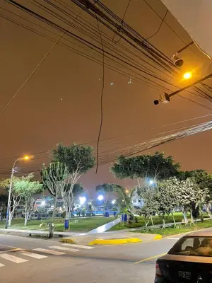 a view of a city street at night at Habitacion amplia cerca al aeropuerto in Lima