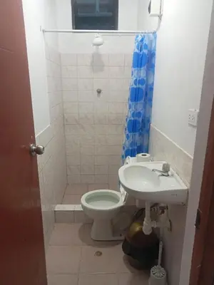 a bathroom with a toilet and a sink at Departamento 1dormitorio 3A in Lima