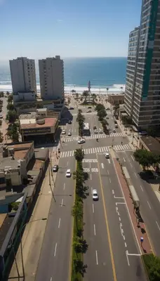 a view of a city street with buildings and the ocean at E Magdalena Costanera Access Wifi Pro 2B 204 in Lima