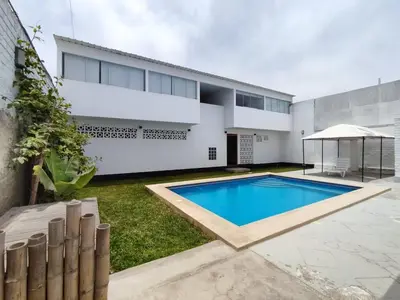 a swimming pool in the backyard of a house at Apartment with Beach Exit 201 in Punta Negra