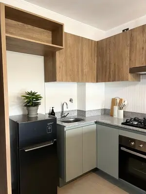a kitchen with a sink and a black dishwasher at Beautiful Modern Apartment in Lima in Lima