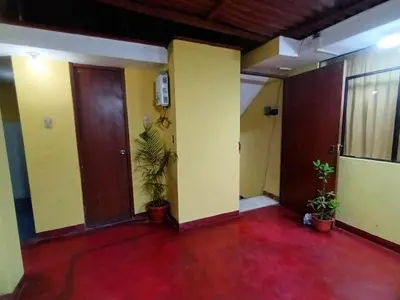 an empty room with two doors and potted plants at Private Apartment Close to Airport - Airport Shuttle Available in Lima