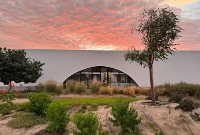 a rendering of a building with a tree in a garden at Beautiful house with pool in Oasis Bahía de Paracas in Las Palmeras