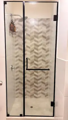 a shower with a glass door in a bathroom at Apartment in Lima close to everything in Lima