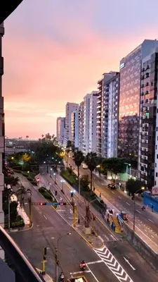 a view of a city street with tall buildings at Bajada Balta Suites Spacious 3BR in Miraflores Walkable Area in Lima